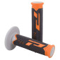 REVETEMENT POIGNEE PROGRIP MOTO OFF ROAD 788 TRIPLE DENSITE BASE COLOR ORANGE/NOIR/GRIS CLOSED END 115mm (CROSS/MX) (PAIRE) 0801766002365