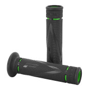 GRIP - PROGRIP ON ROAD 838 DUAL DENSITY - OPEN END BLACK/GREEN Long 122mm (PAIR) 0801766086211