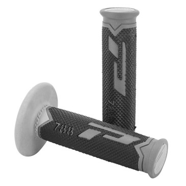 REVETEMENT POIGNEE PROGRIP MOTO OFF ROAD 788 TRIPLE DENSITE BASE COLOR GRIS FONCE/NOIR/GRIS CLOSED END 115mm (CROSS/MX) (PAIRE) 0801766007940