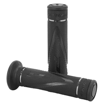 GRIP- PROGRIP ON ROAD 838 DUAL DENSITY GREY/BLACK 122mm CLOSED END (PAIR) (ROAD BIKE) 0801766000347