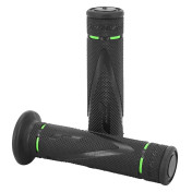 GRIP- PROGRIP ON ROAD 838 DUAL DENSITY GREEN/BLACK 122mm CLOSED END (PAIR) (ROAD BIKE) 0801766000323