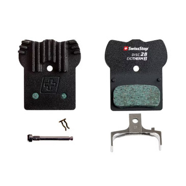 PLAQUETTE DE FREIN VTT SHIMANO XT M8000/M785 - XTR M9000/M985 SLX M666/M675 FSA K-FORCE (SWISSSTOP EXOTHERM AVEC AILETTES REFROIDISSEMENT - DISC 28) (PAIRE SUR CARTE) (OFFRE SPECIALE) 7640121223563