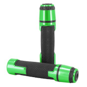 GRIP "NO SLIP" FOR MOTORBIKE - WITH BAR ENDS FOR KAWASAKI 900 Z900, 650 Z650 ANODIZED GREEN (PAIR) -AVOC- 3700948235812