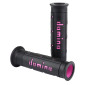 REVETEMENT POIGNEE DOMINO MOTO ON ROAD A250 NOIR/FUCHSIA OPEN END 120-125mm (PAIRE) 8033900006447