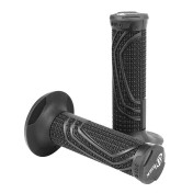 REVETEMENT POIGNEE DOMINO MOTO OFF ROAD D100 D-LOCK NOIR CLOSED END AVEC LOCK ON 116-125mm DOUBLE CABLES (LIVREE AVEC 4 BAGUES) (PAIRE) 8033900031883