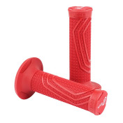 REVETEMENT POIGNEE DOMINO MOTO OFF ROAD D100 D-LOCK ROUGE CLOSED END AVEC LOCK ON 116-125mm DOUBLE CABLES (LIVREE AVEC 4 BAGUES) (PAIRE) 8033900016064