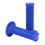 REVETEMENT POIGNEE DOMINO MOTO OFF ROAD D100 D-LOCK BLEU CLOSED END AVEC LOCK ON 116-125mm DOUBLE CABLES(LIVREE AVEC 4 BAGUES) (PAIRE) 8033900017894