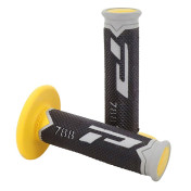 REVETEMENT POIGNEE PROGRIP MOTO OFF ROAD 788 TRIPLE DENSITE BASE COLOR GRIS /NOIR/JAUNE CLOSED END 115mm (CROSS/MX) (PAIRE) 0801766006400