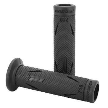 REVETEMENT POIGNEE PROGRIP MOTO ON ROAD 715 SIMPLE DENSITE GP RACING NOIR OPEN END 122mm (PAIRE) 0801766033949