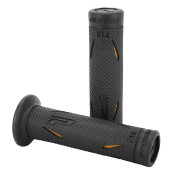 REVETEMENT POIGNEE PROGRIP MOTO ON ROAD 718 DOUBLE DENSITE ORANGE/NOIR CLOSED END 122mm (PAIRE) 0801766034113