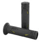 REVETEMENT POIGNEE PROGRIP MOTO ON ROAD 718 DOUBLE DENSITE NOIR/JAUNE CLOSED END 122mm (PAIRE) 0801766034168