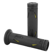 REVETEMENT POIGNEE PROGRIP MOTO ON ROAD 718 DOUBLE DENSITE JAUNE/NOIR CLOSED END 122mm (PAIRE) 0801766034168