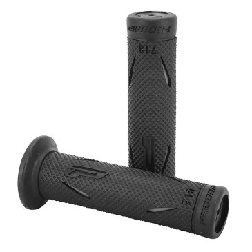 REVETEMENT POIGNEE PROGRIP MOTO ON ROAD 718 DOUBLE DENSITE NOIR/GRIS CLOSED END 122mm (PAIRE) 0801766034199
