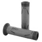 REVETEMENT POIGNEE PROGRIP MOTO ON ROAD 718 DOUBLE DENSITE NOIR/TITANIUM CLOSED END 122mm (PAIRE) 0801766034205