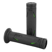 REVETEMENT POIGNEE PROGRIP MOTO ON ROAD 718 DOUBLE DENSITE VERT/NOIR CLOSED END 122mm (PAIRE) 0801766034236