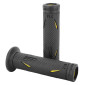 REVETEMENT POIGNEE PROGRIP MOTO ON ROAD 718 DOUBLE DENSITE JAUNE/NOIR OPEN END 122mm (PAIRE) 0801766034304