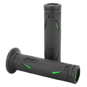REVETEMENT POIGNEE PROGRIP MOTO ON ROAD 718 DOUBLE DENSITE VERT/NOIR OPEN END 122mm (PAIRE) 0801766034335