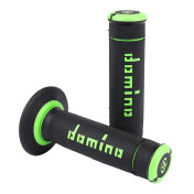 REVETEMENT POIGNEE DOMINO MOTO OFF ROAD A190 NOIR/VERT CLOSED END 120-123mm (PAIRE) 8033900031470