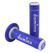 REVETEMENT POIGNEE DOMINO MOTO OFF ROAD A190 BLEU/GRIS CLOSED END 120-123mm (PAIRE) 8033900000445