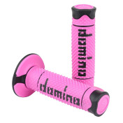 REVETEMENT POIGNEE DOMINO MOTO OFF ROAD A260 FUCHSIA/NOIR CLOSED END 120mm (PAIRE) 8033900036680