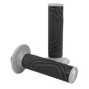 REVETEMENT POIGNEE DOMINO MOTO OFF ROAD D200 NOIR/GRIS CLOSED END AVEC LOCK ON 116-125mm (LIVREE AVEC 6 BAGUES) (PAIRE) 8033900037038