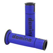 REVETEMENT POIGNEE DOMINO MOTO ON ROAD A450 BLEU/NOIR OPEN END 120-125mm (PAIRE) 8033900016484