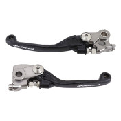 LEVIER DE FREIN/EMBRAYAGE MOTO OFF ROAD RETRACTABLE/PIVOT INCASSABLE HONDA 450 CRF R 2021>, 450 CRF RX 2021> NOIR (PAIRE) -POLISPORT- 5604415130168