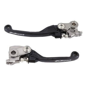 POLISPORT OFF ROAD LEVERS KIT - Rotating/unbreakable/no flex for HONDA 450 CRF R 2021>, 450 CRF RX 2021> BLACK (PAIR) 5604415130168