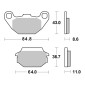 PLAQUETTE DE FREIN BREMBO POUR KYMCO 50 AGILITY 2006>2015 4T ROUES 16" AV, 125 PEOPLE 2001>2009 AV / SYM 125 JOYRIDE 2001>2006 AR, 125 HD 2004>2010 AV (SCOOTER CARBONE CERAMIQUE) -07022- 8020584630228