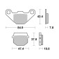 PLAQUETTE DE FREIN BREMBO POUR PEUGEOT 50 KISBEE 2010>2014 AV, KISBEE RS 2011>2017 AV, VIVACITY 2005>2007 (HENGTONG) (SCOOTER CARBONE CERAMIQUE) -07026- 8020584630266