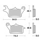 PLAQUETTE DE FREIN BREMBO POUR SUZUKI 125 BURGMAN STREET 2023> AV/YAMAHA 125 TRICITY 2014>2019 AV, 300 TRICITY 2020>2022 AV (SCOOTER CARBONE CERAMIQUE) -07111CC- 8020584631065