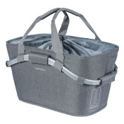 PANIER ARRIERE TOILE BASIL 2DAY 22L GRIS CLAIR AVEC ANSE FIXATION CLIP AUTOMATIQUE SUR PORTE BAGAGE SYSTEME MIK (COMPATIBLE AVEC 157030 INCLUS) - (SI PAS FOURNI SUR LE VELO, Ajouter 155681) 8715019113543