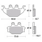 PLAQUETTE DE FREIN BREMBO POUR YAMAHA 125 MT-125 2014> AV, 125 YZF-R125 2014> AV/APRILIA 125 RS 2006>2012 AV, 750 SHIVER SL 2007>2018 AV (ROUTE CARBONE CERAMIQUE) -07GR5209- 8020584633397