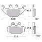 PLAQUETTE DE FREIN BREMBO POUR YAMAHA 125 MT-125 2014>2019 AR, 125 YZF-R125 2008>2018 AR/KYMCO 300 MAXXER 2006>2013 AV, 500 MXU 2006>2008 AV (ROUTE CARBONE CERAMIQUE) -07GR52SD- 8020584633403