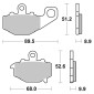 PLAQUETTE DE FREIN BREMBO POUR KAWASAKI 650 ER-6F 2006>2016 AR GAUCHE, 1000 Z1000 SX 2011>2023 AR, 636 ZX-6R 2002>2006 AR, 650 KLE VERSYS 2007>2014 AR GAUCHE (ROUTE CARBONE CERAMIQUE) -07KA16SP- 8020584636138