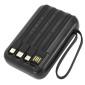 BATTERIE EXTERNE POWERBANK 10000 maH 5V/2,1A NOIR (RACCORD IPHONE, TYPE-C, MICRO, USB) -P2R- 3700948307762