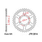 COURONNE MOTO ADAPTABLE TRIUMPH 765 STREET TRIPLE R 2023> 525 48 DTS ACIER NOIR (DIAM 106/125/10.5) -JT SPROCKETS-