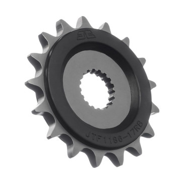 PIGNON MOTO ADAPTABLE TRIUMPH 1200 SPEED TRIPLE RR 2021>2023, 1200 BONNEVILLE T120 2016>2023 525 17 DTS RB RUBBER (RENFORT CAOUTCHOUC - ANTI BRUIT) -JT SPROCKETS-