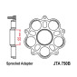 PORTE COURONNE MOTO ADAPTABLE DUCATI 796 MONSTER 2012>2015, 848 STREETFIGHTER 2012>2015, 939 HYPERMOTARD 2016>2018, 1100 MULTISTRADA 2007>2009 -JT SPROCKETS-