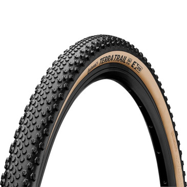 PNEU GRAVEL 700 X 40 CONTINENTAL TERRA TRAIL SHIELD WALL NOIR/BEIGE TUBELESS READY TS (40-622) (OFFRE SPECIALE) 4019238038569