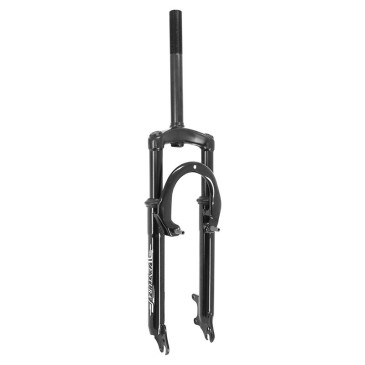 FOURCHE VTT 26 " M-W A SUSPENSION ACIER RESSORT/ELASTOMERE POUR V/BRAKE ET DISQUE NOIR DEB. 80mm PIVOT (220/85mm) FILETE 1"-22.2 INTERIEUR 3667385004169