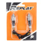 TURN SIGNAL (UNIVERSAL) REPLAY MICRO "ARROW" TRANSPARENT/CARBON 8 LEDS ORANGE -CEE APPROVED- (PAIR) (L 55mm / H 20mm / Wd 23mm) 3700948032466
