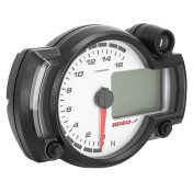 RPM GAUGE - KOSO RX2NR - BLACK - 0 > 16 000 RPM + THERMOMETER (Long 100,7mm Hg 135,7 mm Wd x 52 mm 4260303013589