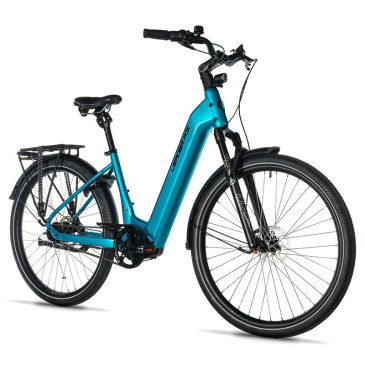 VELO ELECTRIQUE/VAE VTC 29 LEADER FOX TERTIUM 2025 FEMME VERT CLAIR 8V SHIMANO NEXUS MOTEUR CENTRAL BAFANG M420 36V 80Nm BATTERIE 17,5Ah (16,5'' - H43cm - TAILLE S - POUR ADULTE DE 158cm à 168cm) 8592826100825