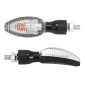 TURN SIGNAL (UNIVERSAL) REPLAY "SHARK" -BULB- TRANSPARENT/BLACK - SHORT - (L 90mm / H 30mm / Wd 25mm) -CEE APPROVED- (PAIR) (12V 10W) 3700948032886
