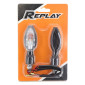 TURN SIGNAL (UNIVERSAL) REPLAY "SHARK" -BULB- TRANSPARENT/BLACK - SHORT - (L 90mm / H 30mm / Wd 25mm) -CEE APPROVED- (PAIR) (12V 10W) 3700948032886