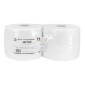 PAPIER BOBINE ESSUIE-MAIN BLANC (2 BOBINES - 1000 FEUILLES dim 20x25 cm) 3700178223818