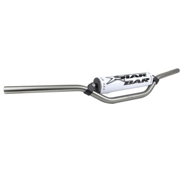 GUIDON MOTO CROSS STAR BAR MX/ENDURO ALU 2014 T6 DIAM 22,2mm L800mm H86mm TITANE AVEC BARRE DE RENFORT/MOUSSE BLANCHE 3667385004312