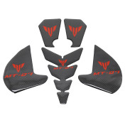 PROTECTION DE RESERVOIR MOTO POUR YAMAHA 700 MT-07 CARBONE AVEC MOTIF ROUGE (AUTOCOLLANT) (5 PIECES) -AVOC- 3700948235072
