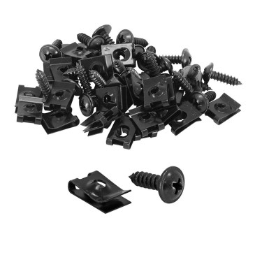 AGRAFE DE CARROSSERIE/CARENAGE/CAPOTAGE DIAM 5mm AVEC VIS 5 x 15 mm NOIR (SACHET DE 25 PIECES) -SELECTION P2R- 3667385003186